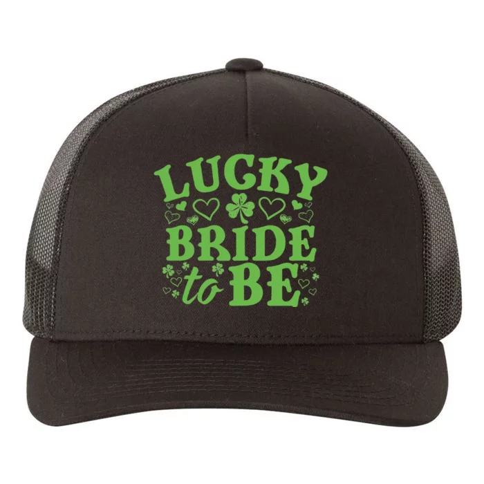 Womens St. Patrick's Day Green Shamrock Heart Wedding Gift Yupoong Adult 5-Panel Trucker Hat