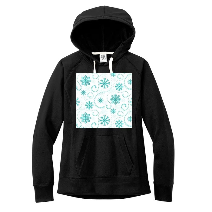 Winter Snowflakes Pattern Women's Fleece Hoodie