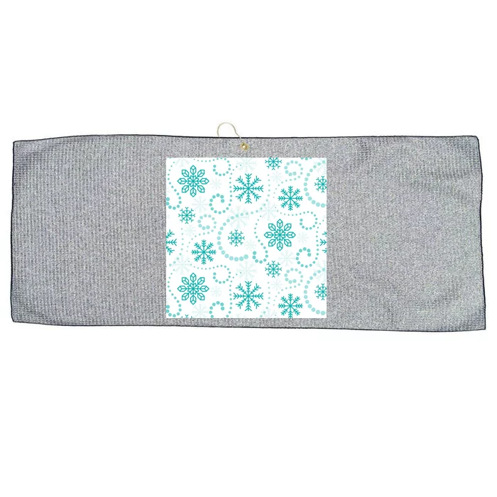 Winter Snowflakes Pattern Large Microfiber Waffle Golf Towel