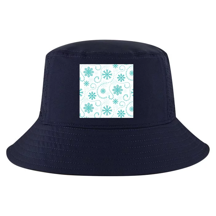 Winter Snowflakes Pattern Cool Comfort Performance Bucket Hat