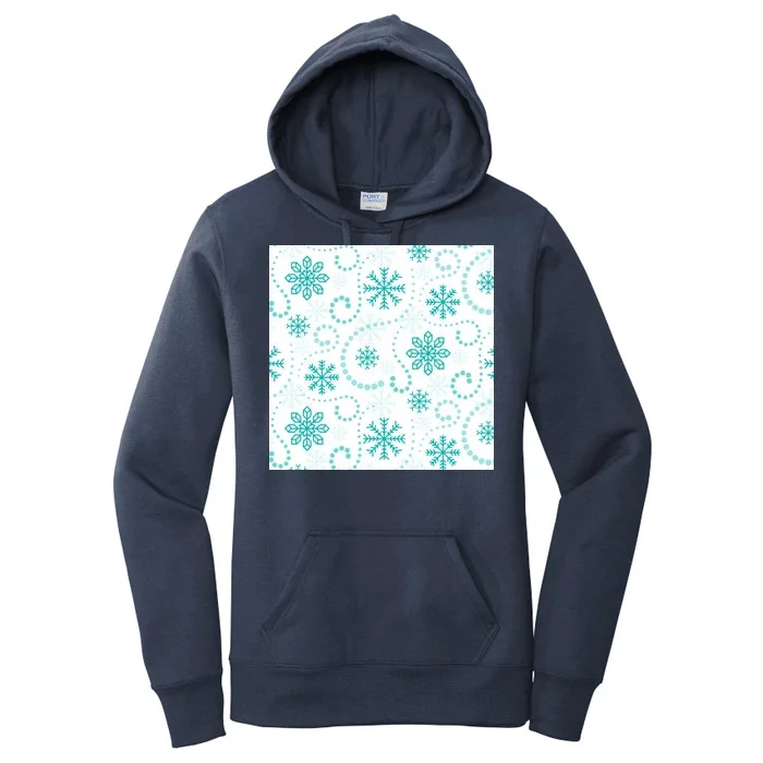 Winter Snowflakes Pattern Women's Pullover Hoodie