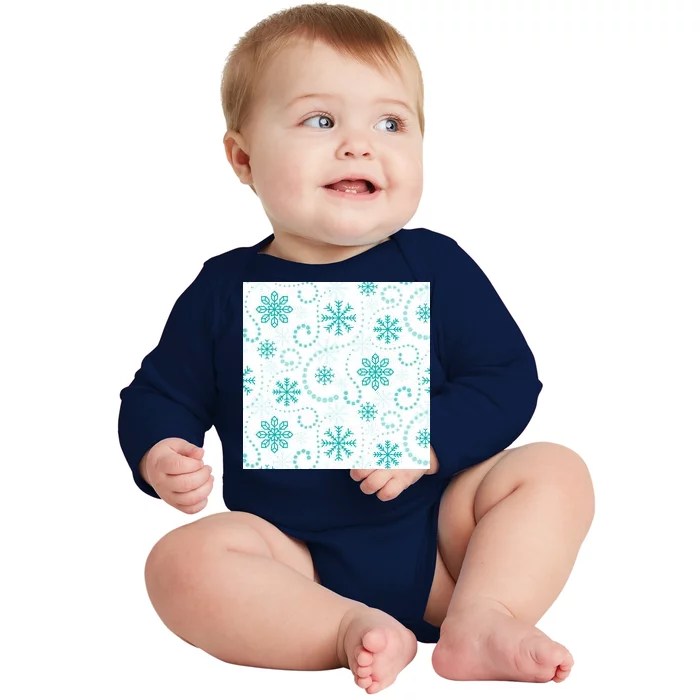 Winter Snowflakes Pattern Baby Long Sleeve Bodysuit