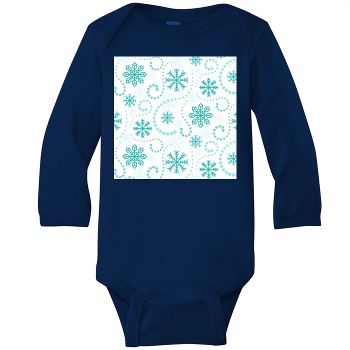 Winter Snowflakes Pattern Baby Long Sleeve Bodysuit