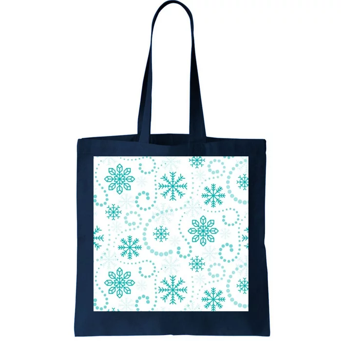 Winter Snowflakes Pattern Tote Bag