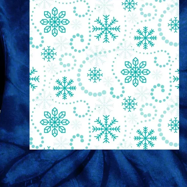 Winter Snowflakes Pattern Tie Dye Hoodie