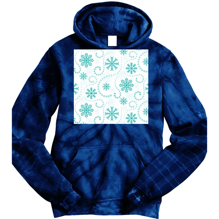 Winter Snowflakes Pattern Tie Dye Hoodie