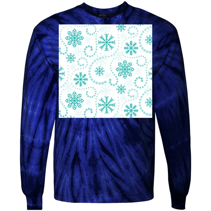 Winter Snowflakes Pattern Tie-Dye Long Sleeve Shirt