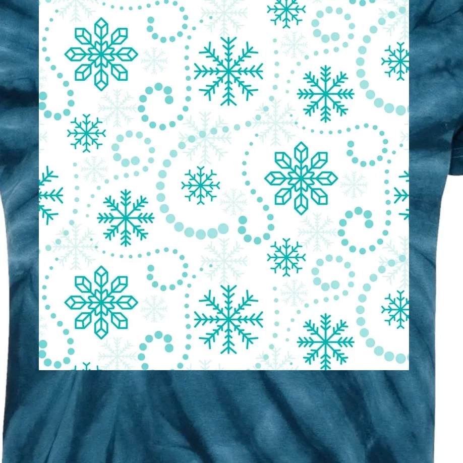 Winter Snowflakes Pattern Kids Tie-Dye T-Shirt