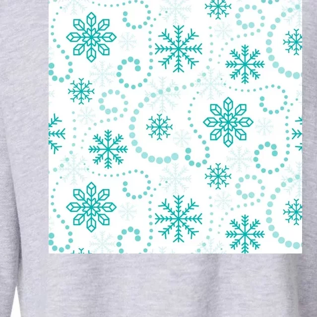 Winter Snowflakes Pattern Cropped Pullover Crew