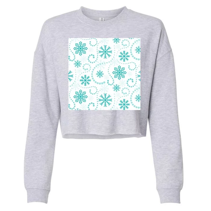 Winter Snowflakes Pattern Cropped Pullover Crew