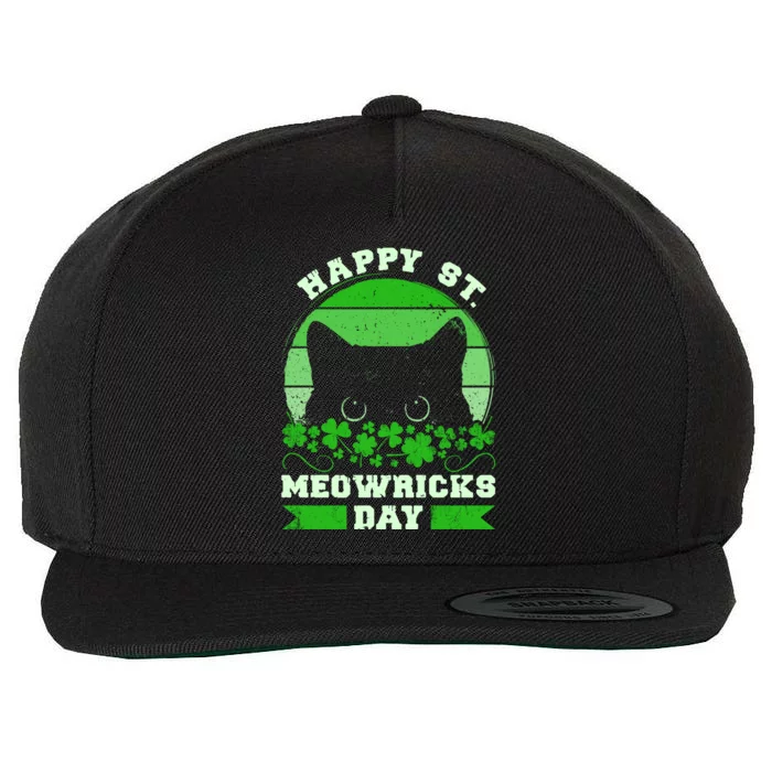 Wo St Patricks Day Outfit Cat Owner Cat Lover Gift Wool Snapback Cap