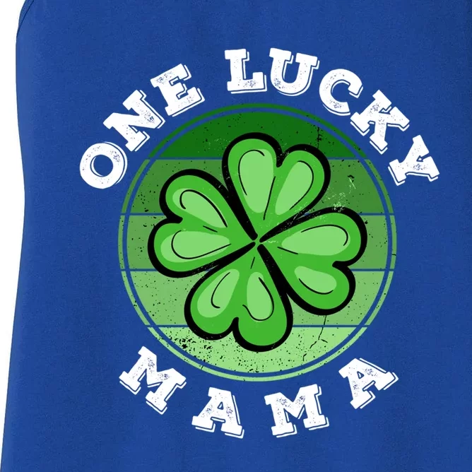 Wo St Patricks Day Irish Costume One Lucky Mama Pregnancy Gift Women's Racerback Tank