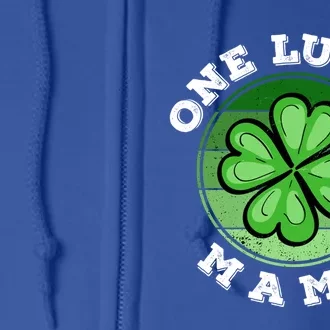 Wo St Patricks Day Irish Costume One Lucky Mama Pregnancy Gift Full Zip Hoodie