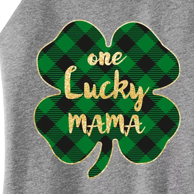 Wo St Patrick's Day Gift For Moms Cute One Lucky Mama Gift Women’s Perfect Tri Rocker Tank