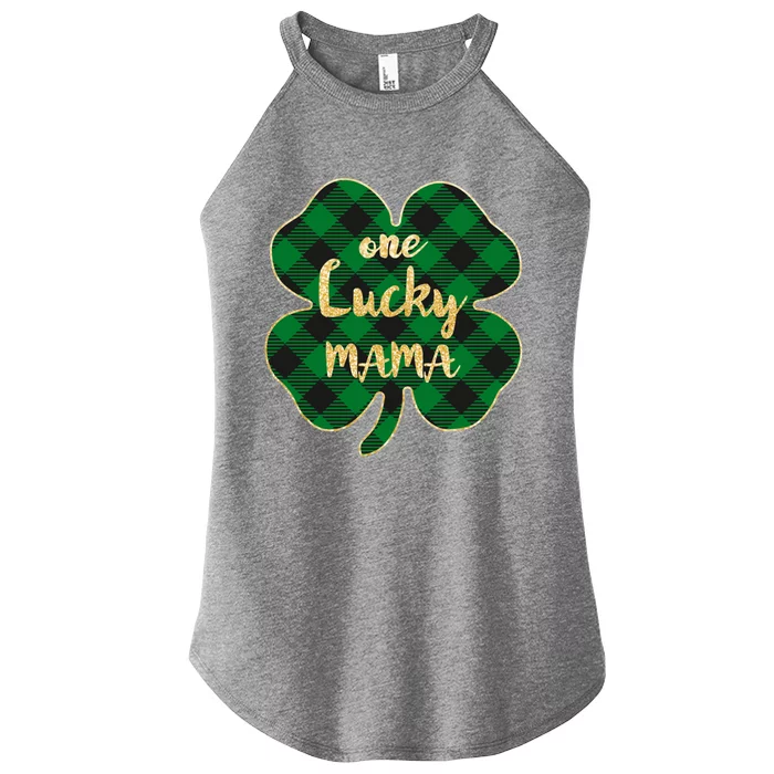 Wo St Patrick's Day Gift For Moms Cute One Lucky Mama Gift Women’s Perfect Tri Rocker Tank