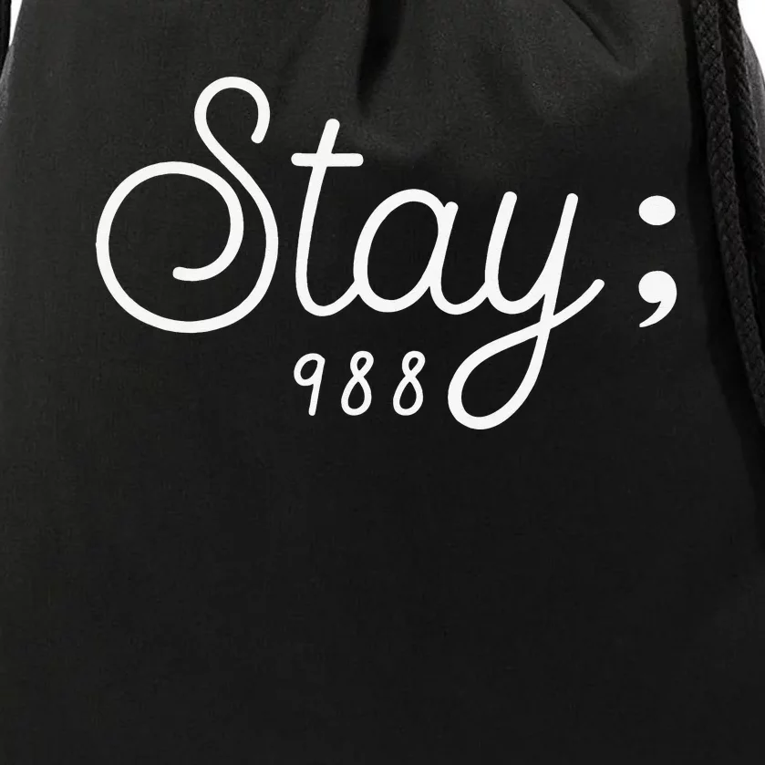 World Suicide Prevention awareness Day stay' 988 Drawstring Bag