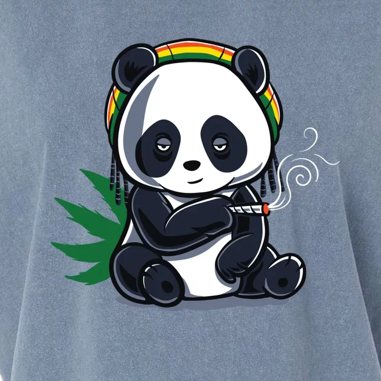 Weed Smoking Panda Gift Marijuana Cannabis Thc Stoner Gift Cool Gift Garment-Dyed Women's Muscle Tee