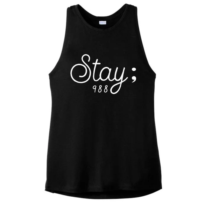 World Suicide Prevention Awareness Day Stay; 988 Ladies Tri-Blend Wicking Tank