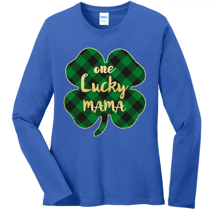 Wo St Patrick's Day Gift For Moms Cute One Lucky Mama Gift Ladies Long Sleeve Shirt