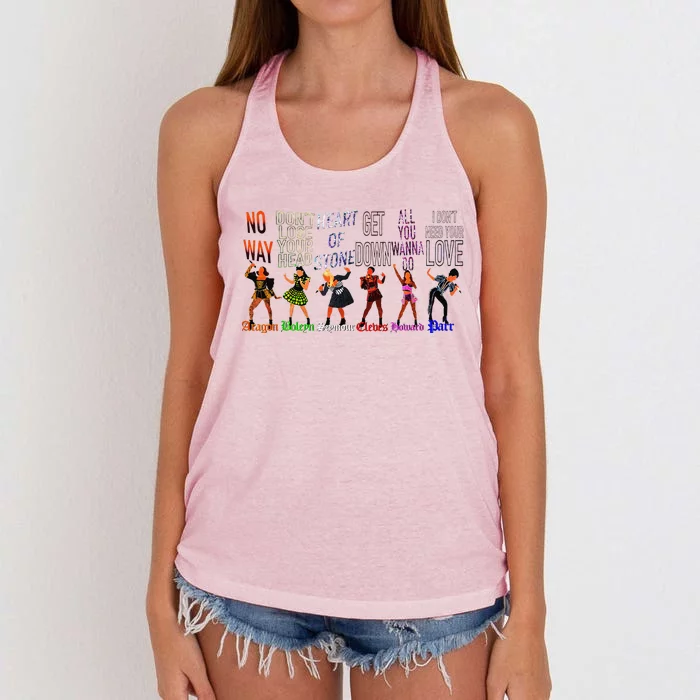 WeRe Six Queens Musical Theatre Theater Musicals Women's Knotted Racerback Tank