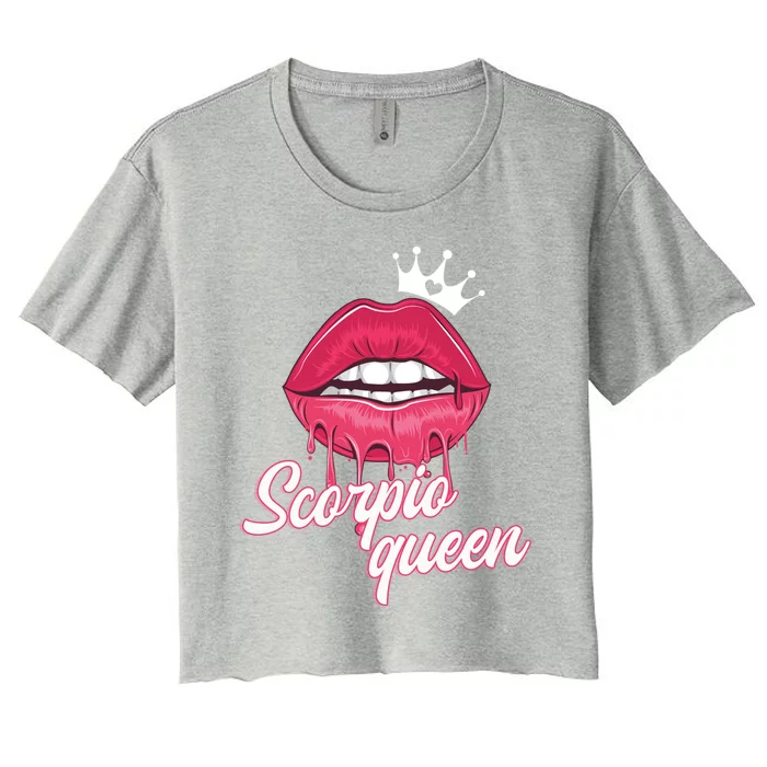 Wo Scorpio Queen Scorpio Zodiac Sign Gift Women's Crop Top Tee