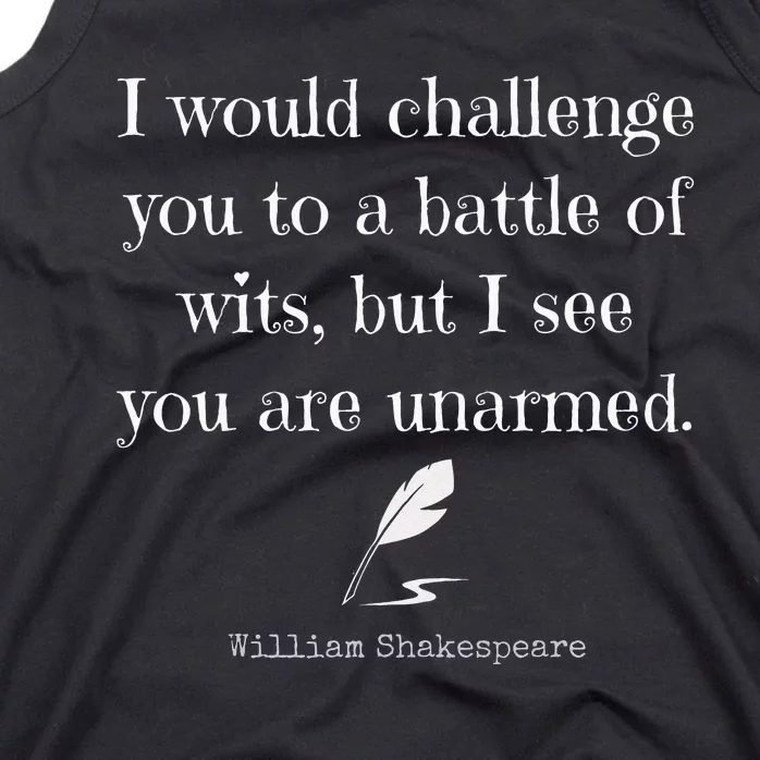 William Shakespeare Quote English Literature Tank Top