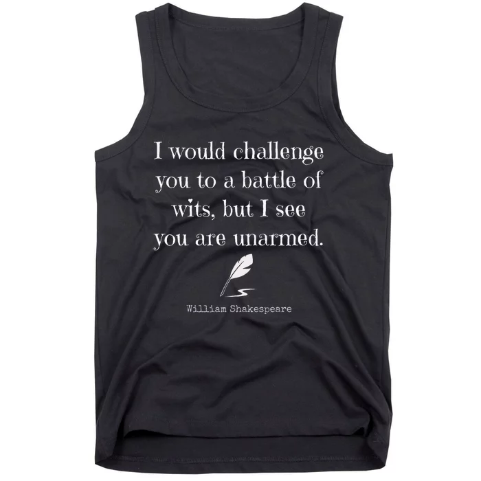 William Shakespeare Quote English Literature Tank Top