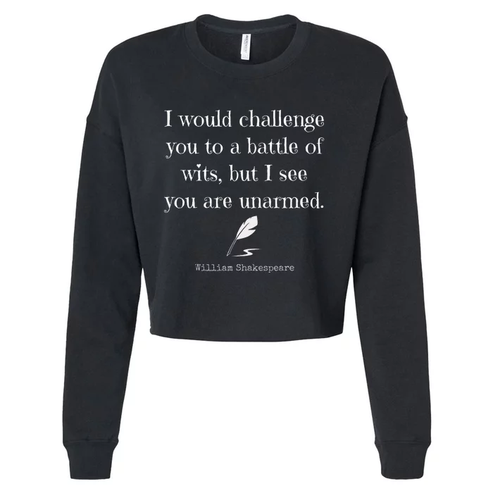 William Shakespeare Quote English Literature Cropped Pullover Crew