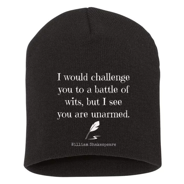 William Shakespeare Quote English Literature Short Acrylic Beanie