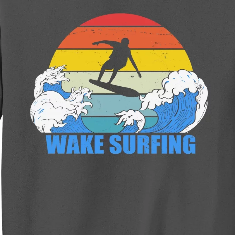 Wake Surfing Retro Sunset Tall Sweatshirt