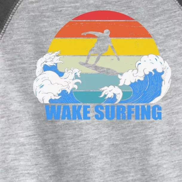 Wake Surfing Retro Sunset Toddler Fine Jersey T-Shirt