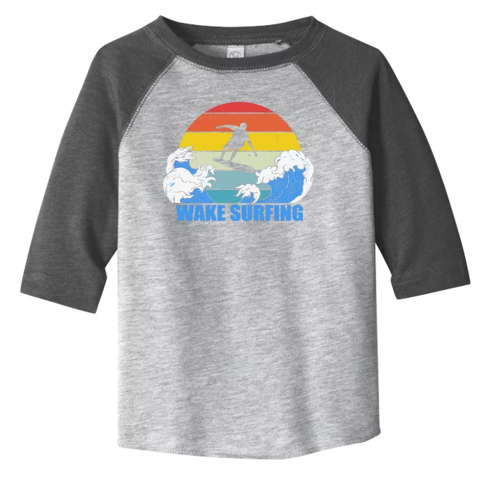 Wake Surfing Retro Sunset Toddler Fine Jersey T-Shirt