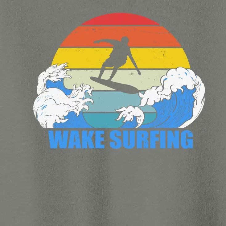 Wake Surfing Retro Sunset Toddler T-Shirt