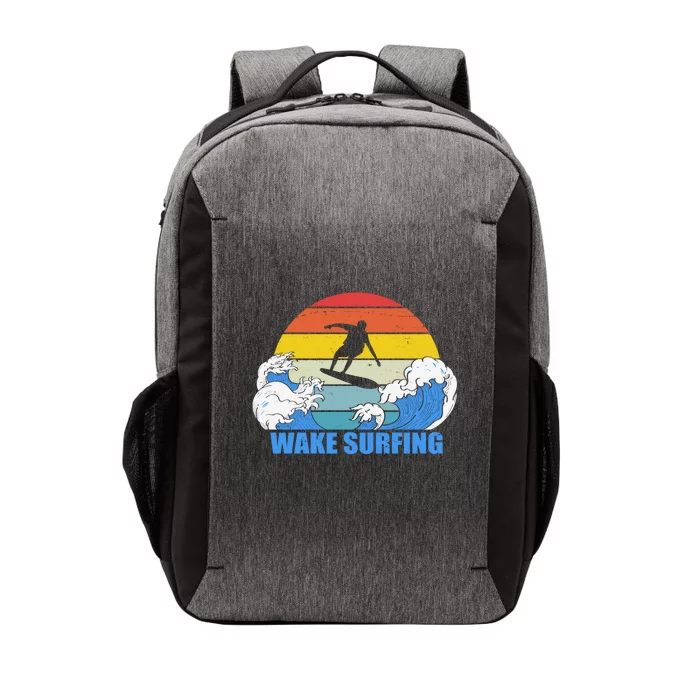 Wake Surfing Retro Sunset Vector Backpack