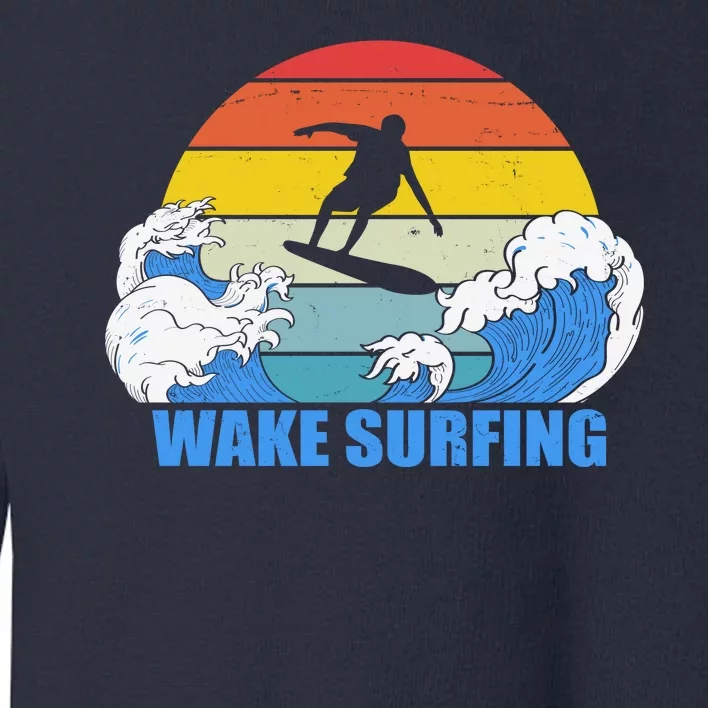 Wake Surfing Retro Sunset Toddler Sweatshirt