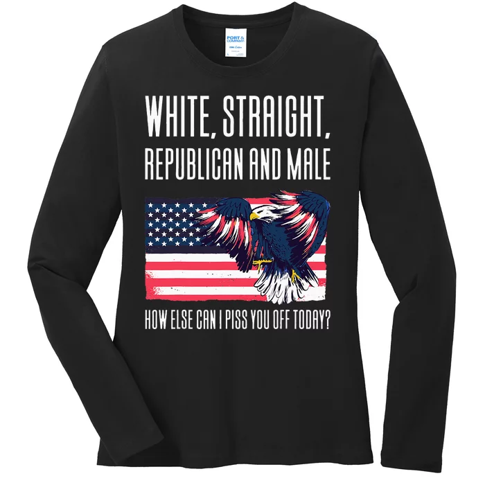 White Straight Republican Male Ladies Long Sleeve Shirt