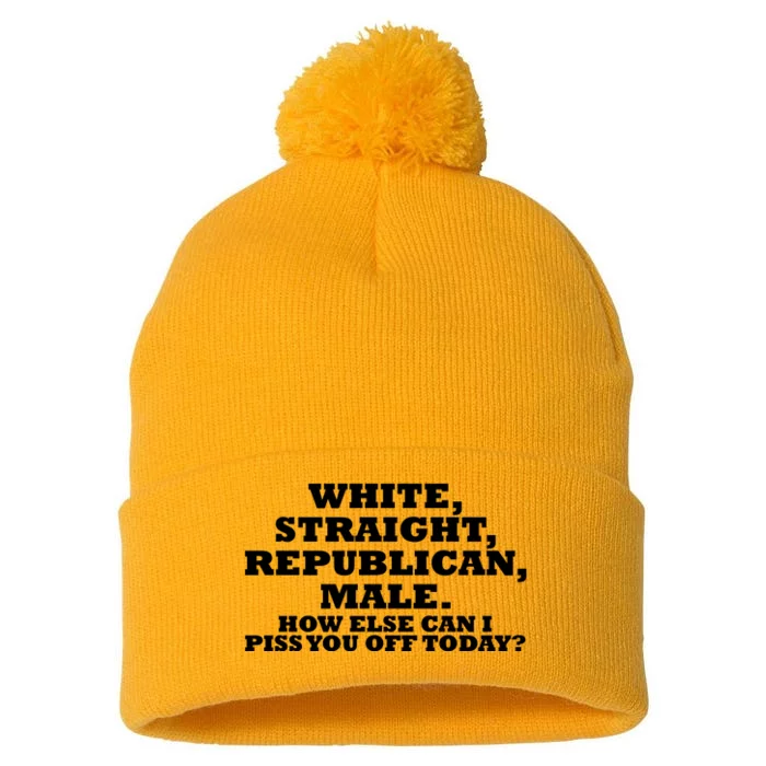 White Straight Republican Male Funny Republican Pom Pom 12in Knit Beanie