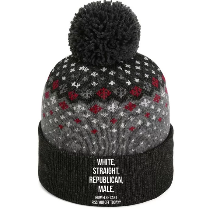 White Straight Republican Male Funny Republican The Baniff Cuffed Pom Beanie