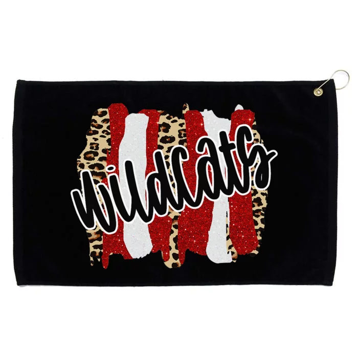 Wildcats Splash Red White Black School Spirit Grommeted Golf Towel