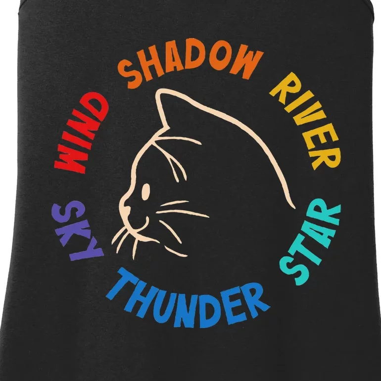 Wind Shadow River Star Thunder Sky Cat Feline Ladies Essential Tank