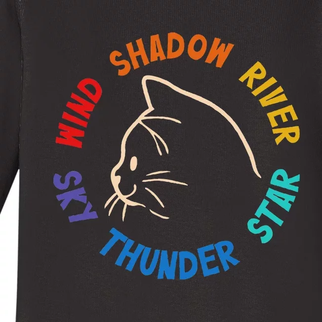 Wind Shadow River Star Thunder Sky Cat Feline Baby Long Sleeve Bodysuit