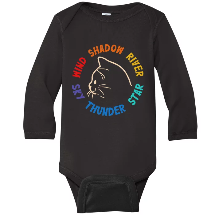 Wind Shadow River Star Thunder Sky Cat Feline Baby Long Sleeve Bodysuit