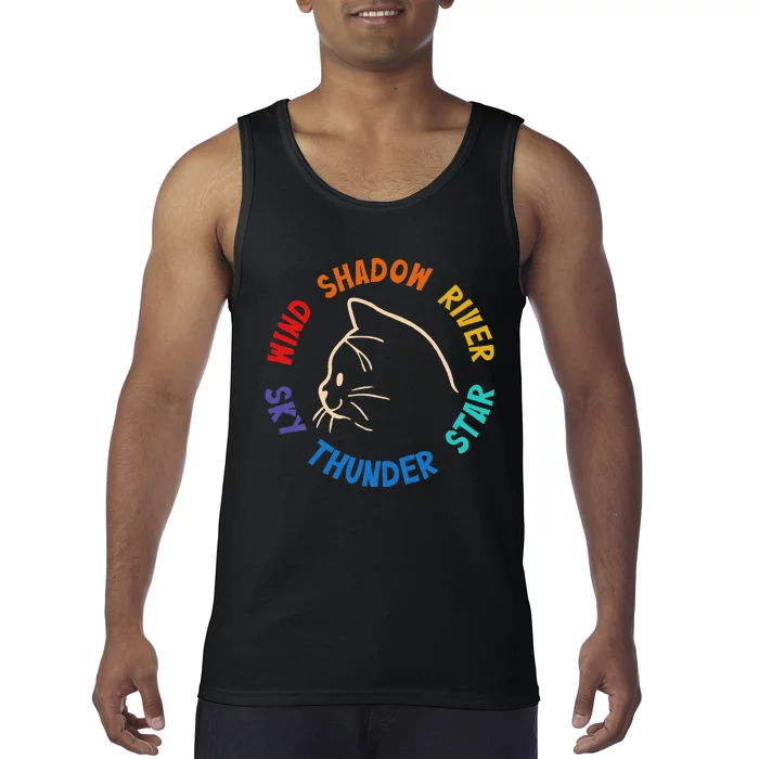 Wind Shadow River Star Thunder Sky Cat Feline Tank Top