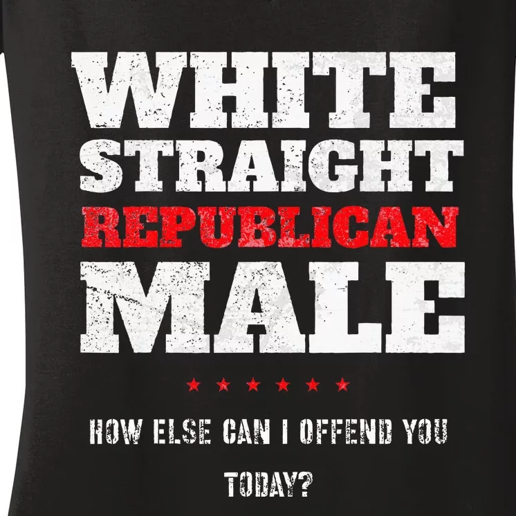 White Straight Republican Male How Else Can I Offend Women's V-Neck T-Shirt