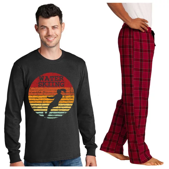 Water Skiing Retro Waterski Vintage Waterskiing Sunset Ski Meaningful Gift Long Sleeve Pajama Set