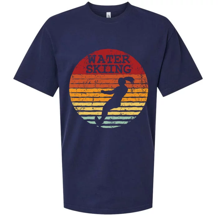 Water Skiing Retro Waterski Vintage Waterskiing Sunset Ski Meaningful Gift Sueded Cloud Jersey T-Shirt