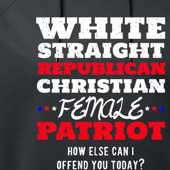 White Straight Republican Christian Female Patriot Performance Fleece Hoodie