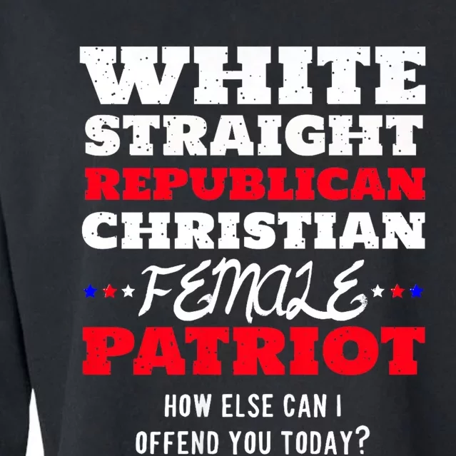 White Straight Republican Christian Female Patriot Cropped Pullover Crew