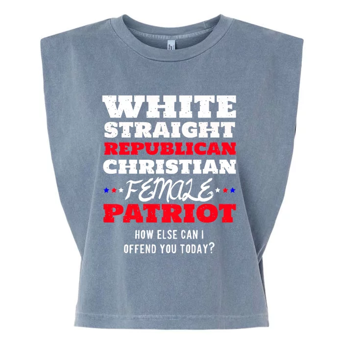 White Straight Republican Christian Female Patriot Garment-Dyed Women's Muscle Tee