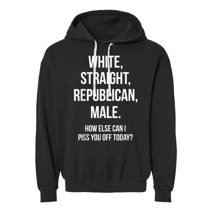 White, Straight, Republican, Male Funny Republican Garment-Dyed Fleece Hoodie